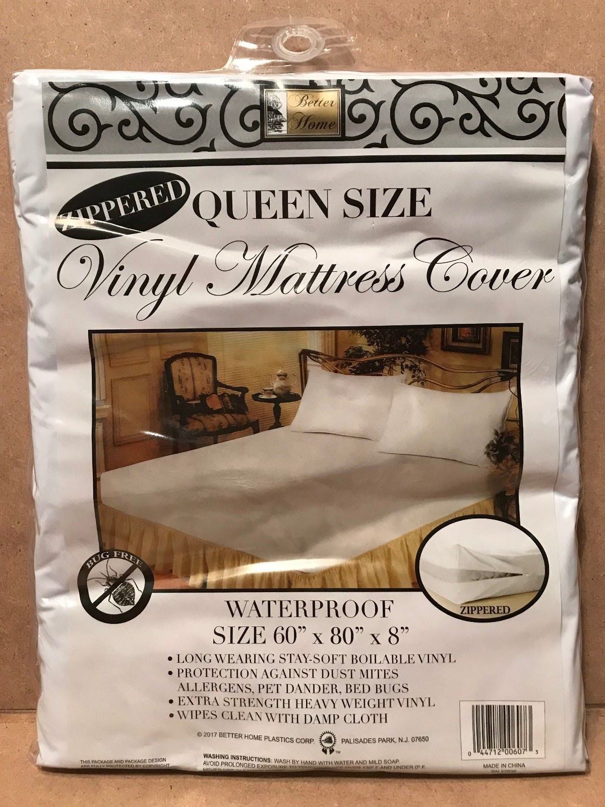 Zippered Vinyl Mattress Cover Waterproof / Bugs Free - 8 Inch Deep-  ALL SIZES
