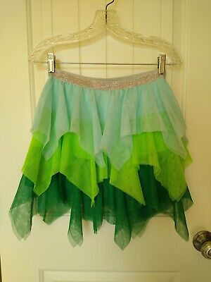 Girls Tiered Tutu Skirt - Tinkerbell Halloween St Patrick's Day - Size Lg 10-12