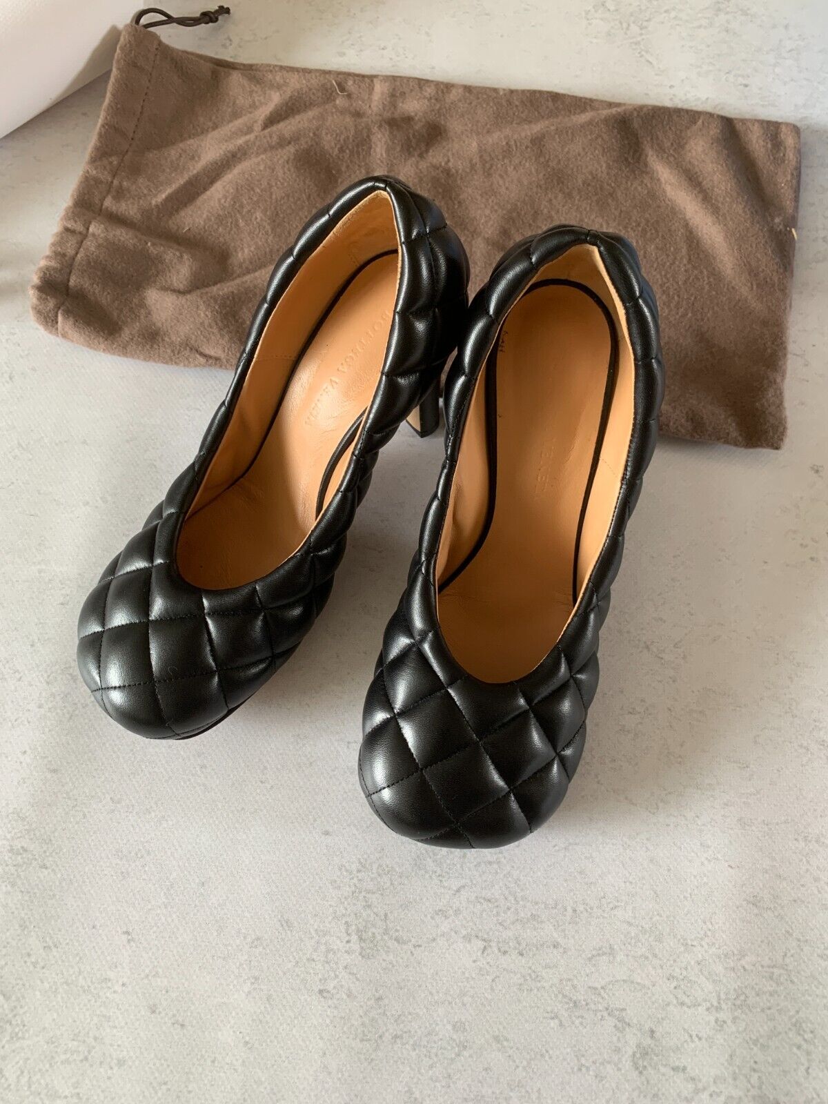 New Bottega Veneta black quilted padded block square-toe New Bottega Veneta black quilted padded block square-toe