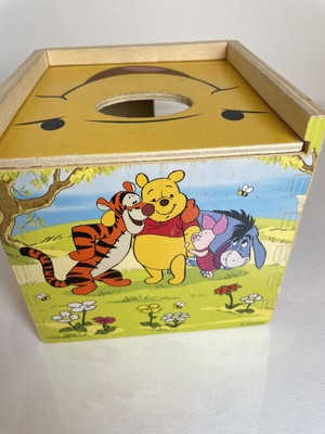 Melissa and Doug Winnie the Pooh Unisex Yellow Wooden Shape Sorting Cube Toy