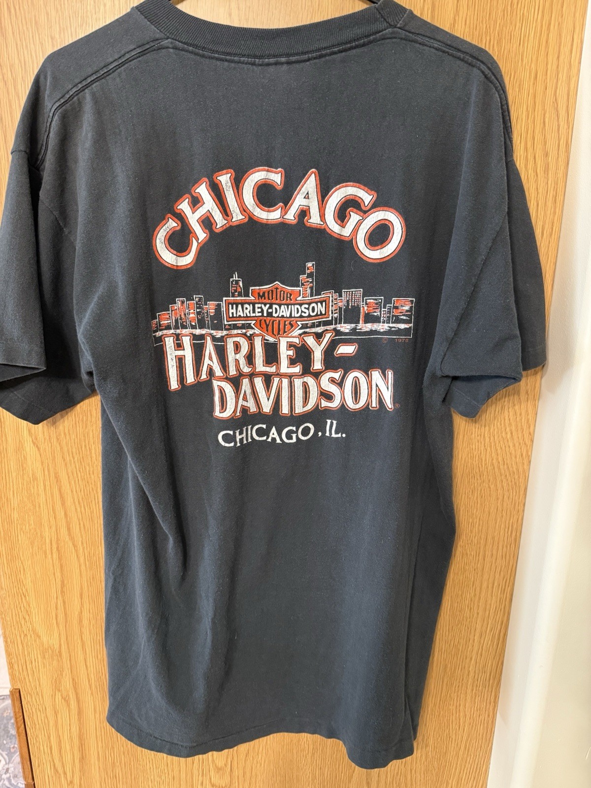 Vintage Harley Davidson Shirt Men's Sz XL Black 80s 3D Emblem Eagle 1987 Flag