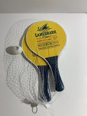 Two LANDSHARK Premium Lager Ping Pong Paddle and soft ball with logo. All New