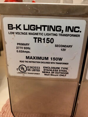 BK Lighting TR150 Low Voltage Magnetic Lighting Transformer Max 150W