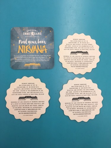 Lot Of 4 Beer Coasters Ommegang Brewery Cooperstown NY