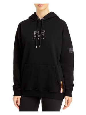 

P. E NATION Женская черная флисовая толстовка с капюшоном и завязками с логотипом XS\TP, Черный