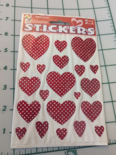 Vintage Stickers Hearts Valentine Sparkle Paper Magic Group New In Pack 1 Sheet
