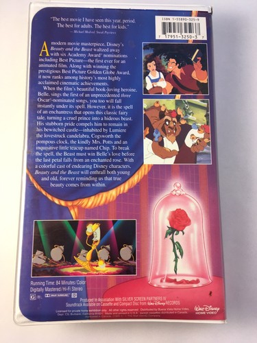 Disney Black Diamond The Classics Beauty and the Beast VHS 1325
