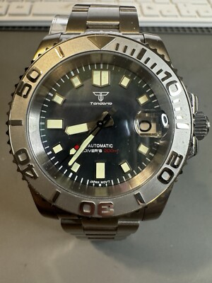 40mm 20ATM Tandorio Black Pearl Dial Japan NH35 Automatic Diving Watch