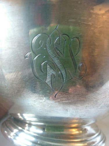 Vintage Gorham Sterling silver small Footed Bowl ESL monogrammed 108 grams