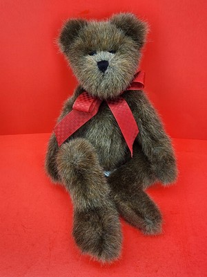 Boyds Head Been Collection 93647V Lil' John Red Bow Plush Stuffed Bear