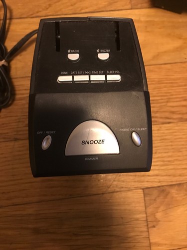 Timex (T313B) Black Auto-Set Dual Alarm AM/FM Clock Radio Preset Tuning LCD