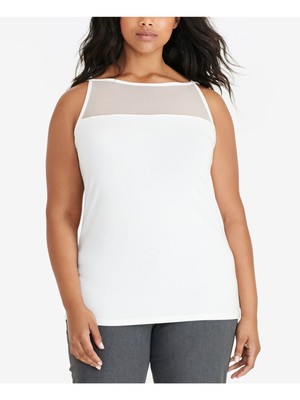 

RALPH LAUREN Женский топ без рукавов Ivory Ivory Neckline Plus, Цвет слоновой кости