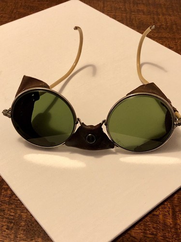 AMERICAN OPTICAL GREEN SAFETY GLASSES! SELLSTROM WILLSON STEAM PUNK MOTORCYCLE