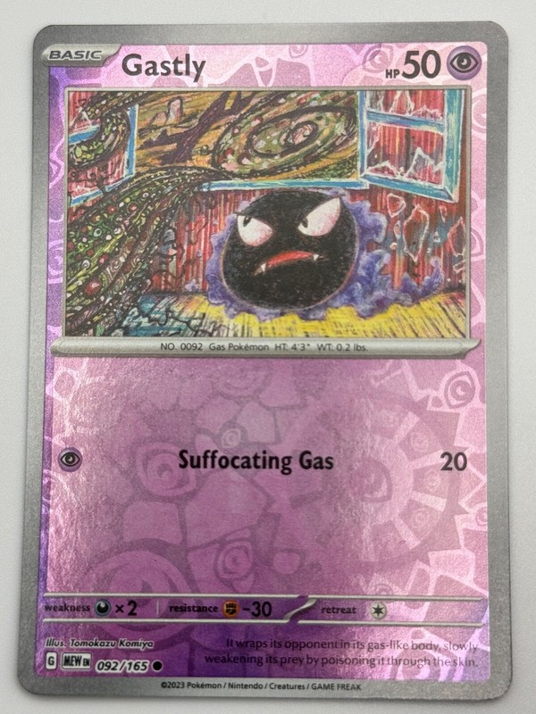 Pokemon TCG Card 151 Collection 092/165 Reverse Holo Gastly | eBay
