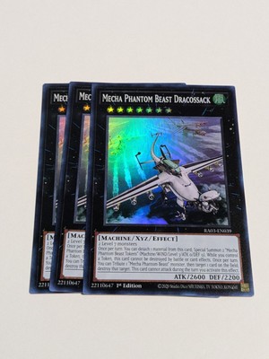 Yugioh! 3x Mecha Phantom Beast Dracossack RA03-EN039 Super Rare 1st Ed NM