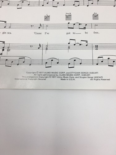 Styx Come Sail Away Sheet Music 1977 Vintage