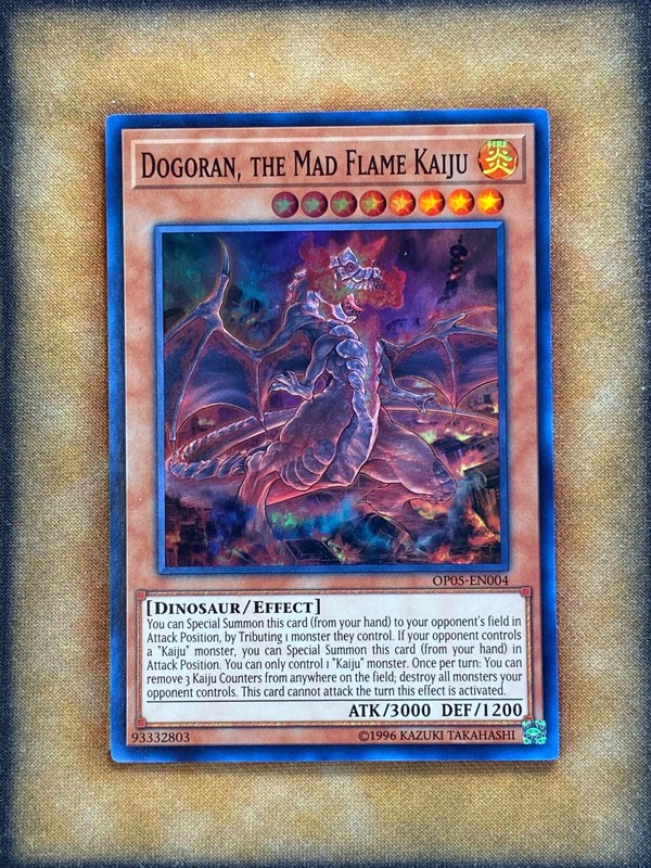 Yugioh Dogoran, The Mad Flame Kaiju OP05-EN004 Super Rare LP | eBay