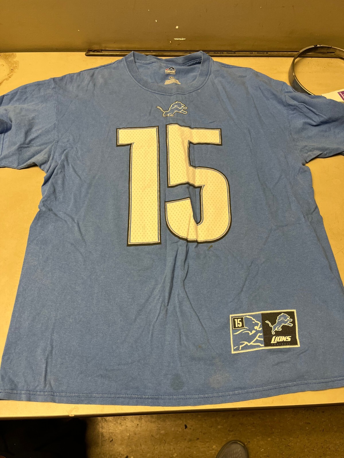 NIKE NFL DETROIT LIONS 15 TATE Ⅲ Jersey NFL Detroit Lions #15 Golden Tate III Large Majestic Blue