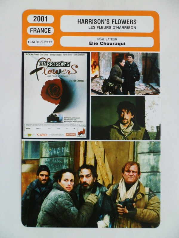 Carte Fiche Cinema 2001 Harrison'S Flowers Andie Macdowell Elias Koteas Brendan 