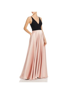 

AQUA DRESSES Женское бежевое платье с запахом и юбкой на подкладке без рукавов, Бежевый
