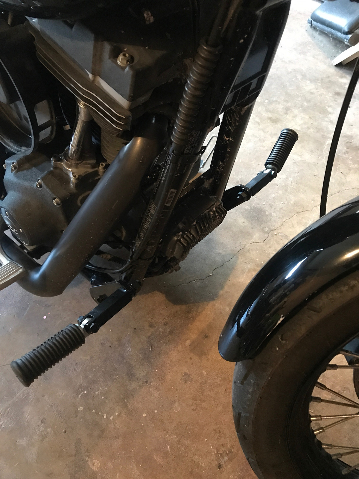 Drag Specialties Pair Black Highway Foot Peg Mount Kit for 9117 Harley