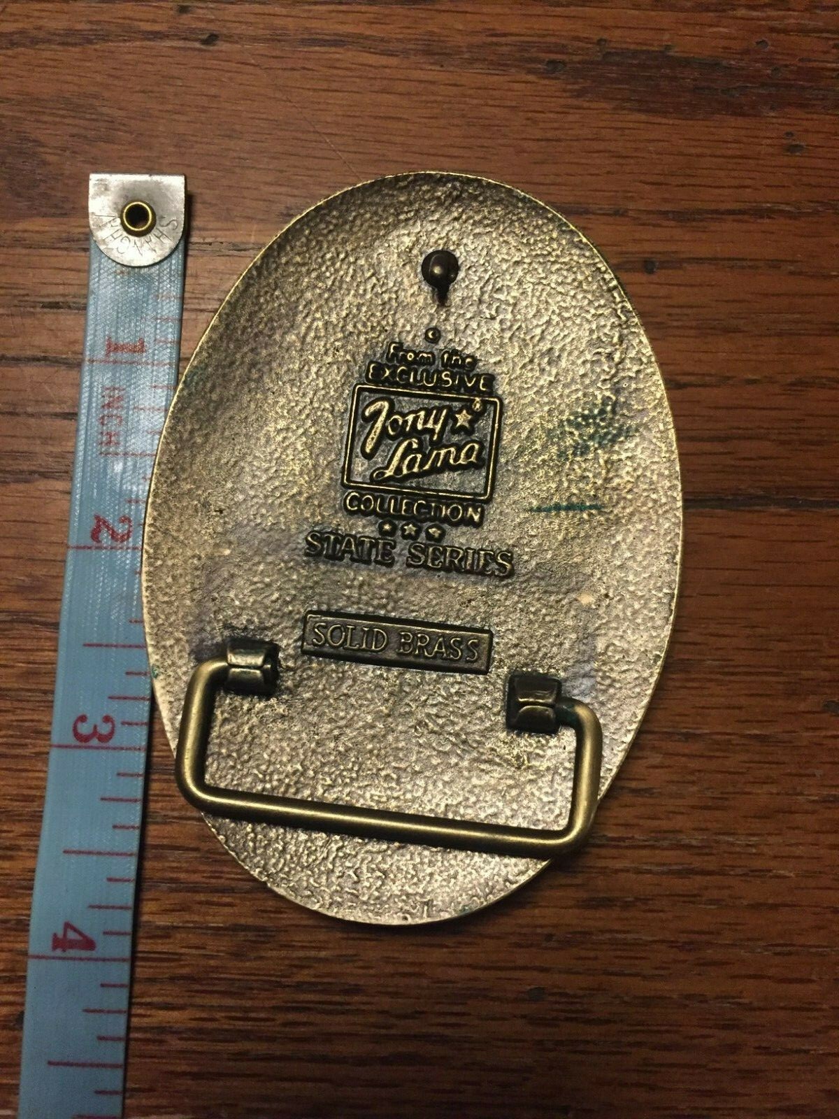 Tony Lama Men's Solid Brass State of  Alaska Belt Buckle