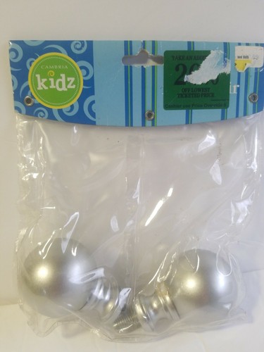 Cambria Kidz Ball Finials 62108 Nickel Pair Curtain Rod Ends