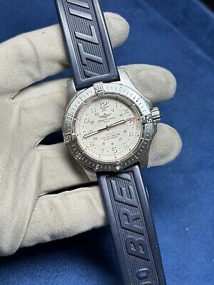 BREITLING Colt A74380 Quartz Tan Dial Stainless Steel Rubber Band Mens Watch