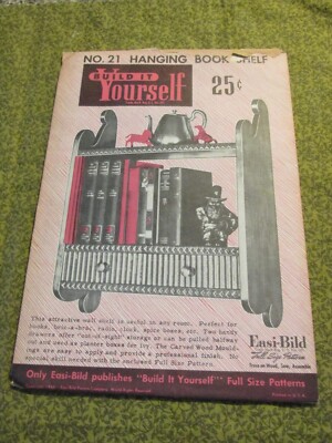Easi-Bild Build It Yourself PATTERN COMPLETE  NO. 21 Hanging Book shelf
