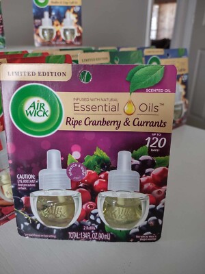 AIR WICK LIMITED EDITION REFILLS, APPLE, BONFIRE, PINE, CRANBERRY X4-REFILLS!