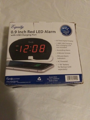 Equity 0.9 Inch Red Led Alarm With Usb Charging Port
