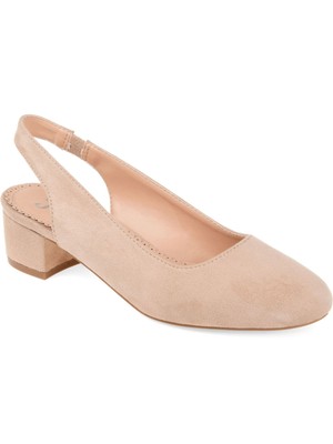 

JOURNEE COLLECTION Женские темно-серые бежевые туфли-лодочки без шнуровки с ремешком на пятке Zippy, Бежевый, ZIPPY-PUMP