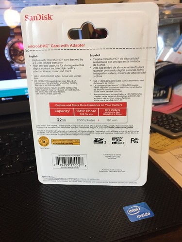 New microSDHC Card with Adapter 32GB HIGH QUALITY Class 4 SanDisk