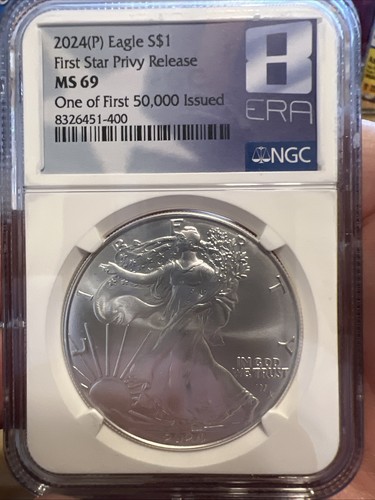 2024年　イーグル銀貨 FIRST STRIKE STAR privy 2024 1 oz Silver Eagle (Star Privy) (MD Premier + PCGS FS