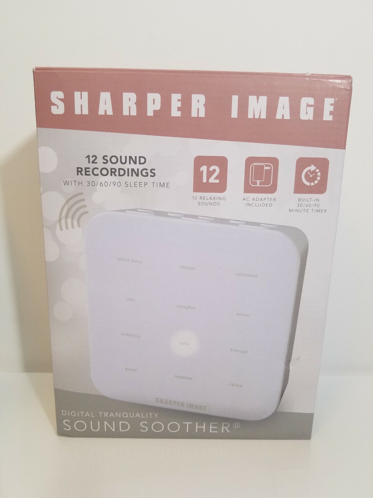 Sharper Image Digital Tranquility Sound Soother 12 Unique Settings Sound Machine