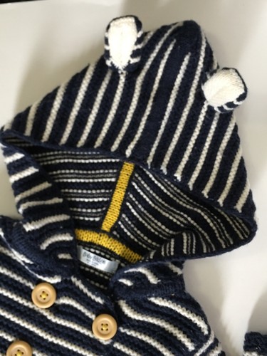 Baby Boden Boys Girls Size 6-12 Months Sweater Jacket Hooded Button Up Unisex