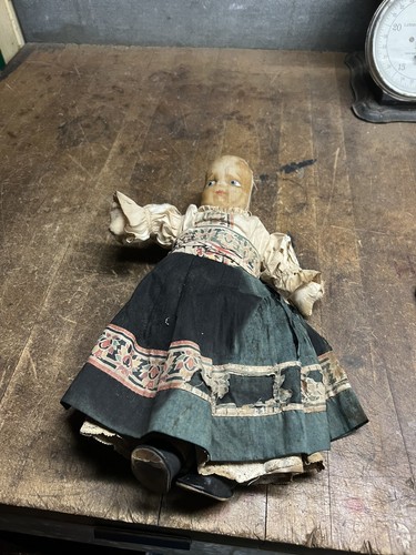 Antique Old Original Victorian Creepy Rare Folky Cloth Sewn Plush Baby Doll Toy