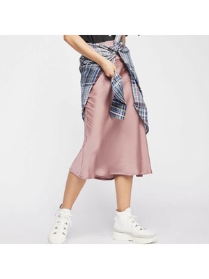 

Розовая женская юбка-трапеция миди FREE PEOPLE, Розовый
