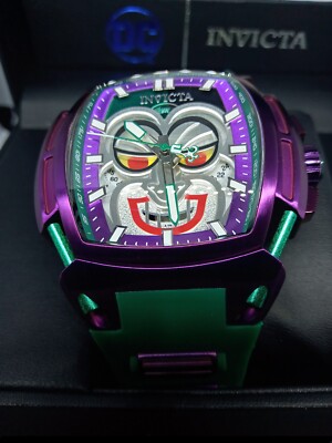 Invicta DC Comics Joker Men's Watch - 53mm, Green, Purple 43733