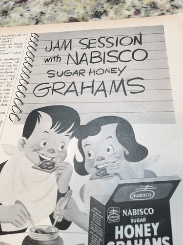 1951 Vintage Ad Nabisco Honey Grahams 3/4 Page  “Jam Session” I1