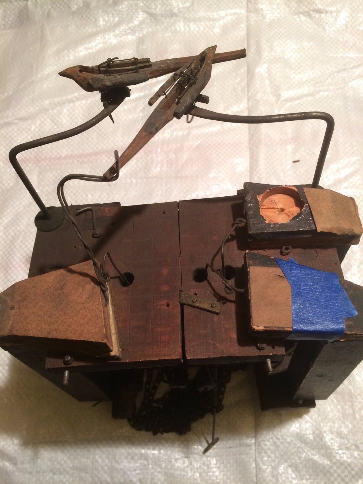 Antique Black Forest Cuckoo QUAIL movement, EARLY, WOOD PLATE... BEHA? KETTERER?