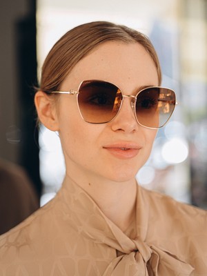 Pre-owned Cartier Ct0402s-002 Gold Sunglasses In Brown
