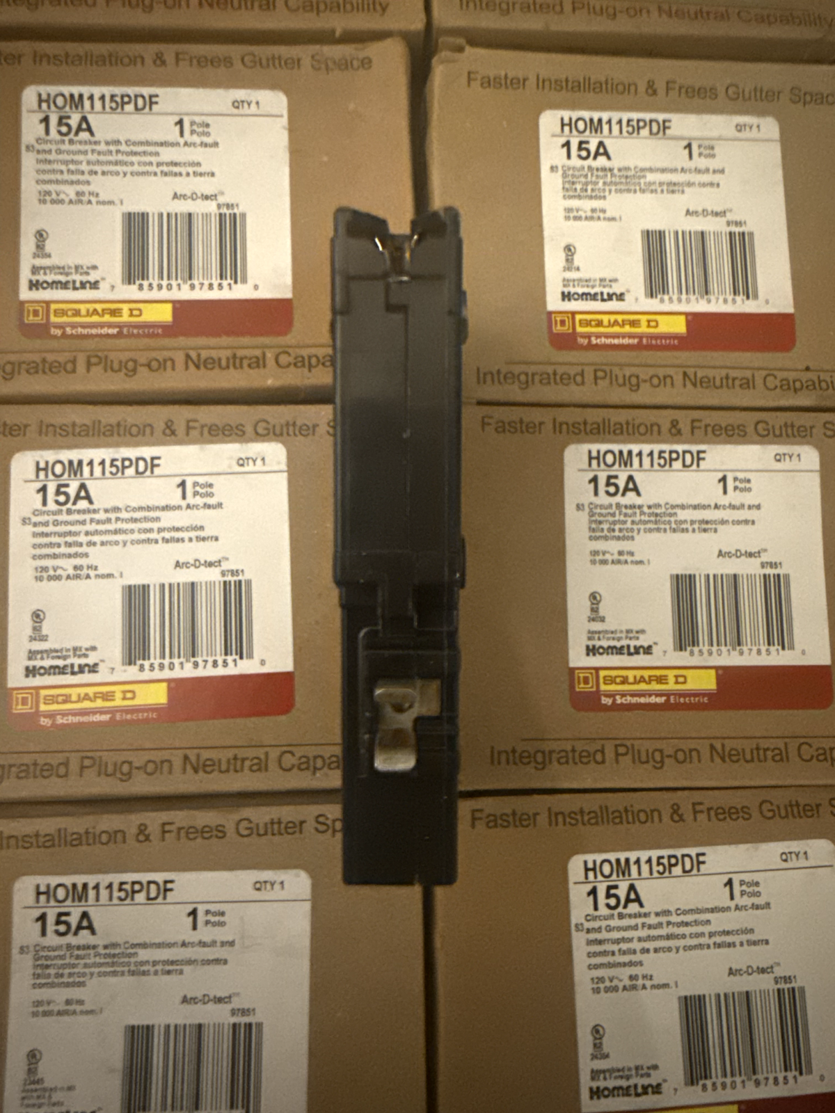 10PCS SQUARE D HOMELINE HOM115PDF HOM115PDFC PLUG ON NEUTRAL 15A  AFCI/GFCI NEW