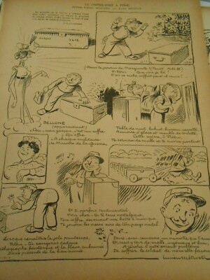 1905 Original Print Humour Le Coffre Fort à Pitou - The Safe in Pitou