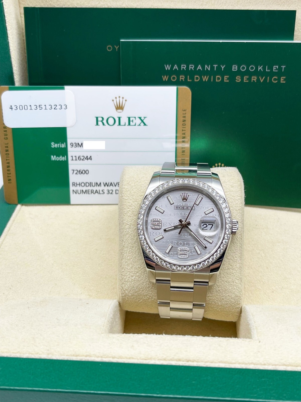 シンジ　ゾンダ Rolex Datejust 116244 Rhodium Wave Dial Factory Diamond