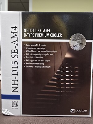 Noctua NH-D15 SE-AM4, Premium Dual-Tower CPU Cooler for AMD AM4 (Brown). NEW