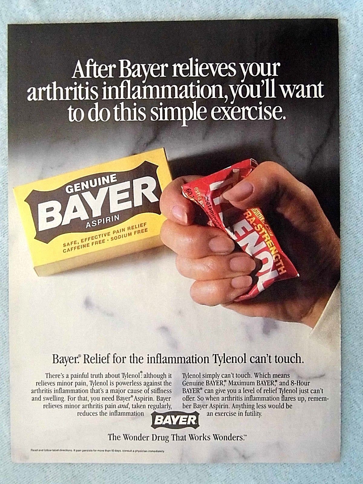 1990-magazine-advertisement-page-for-genuine-bayer-aspirin-medicine-ad-ebay