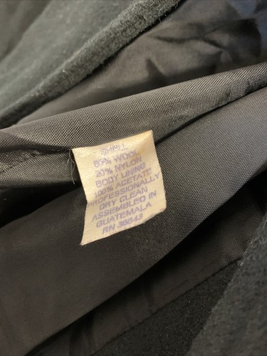 Lerry Levine Jacket Womens Petite 12 Button Up Mid Length Black Sport Wool Coat