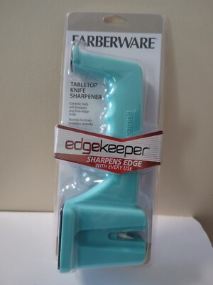 Farberware Aqua EDGEKEEPER Tabletop Knife Sharpener Kitchen Nonslip Bottom *NEW*