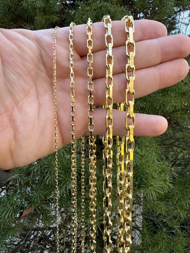 Pre-owned Harlembling Rolo Link Chain Necklace Bracelet - 14k Yellow Gold - 7"-28" - 1.5mm-6mm